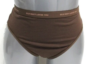 Old Navy Women's High-Waisted Cotton Bikini Panties Dark Walnut Brown Medium New - Picture 1 of 6
