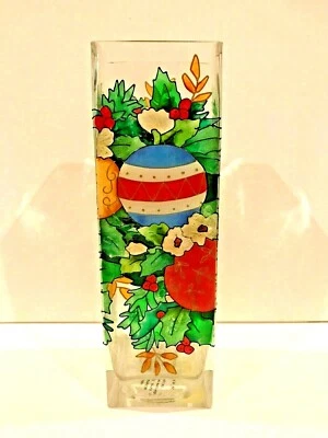 Jarrón candelabro Joan Baker Designs clase de arte pintado a mano muy colorido Foto 1 de 4