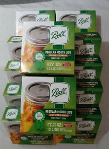  12 Boxes 144 pcs. BALL Regular Mouth Canning Lids Ships Priority Same Day! NEW - Picture 1 of 4