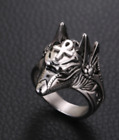 SILVER ANUBIS EGYPTIAN GOD WITH ANHK METAL RING mens brx033 biker punk new