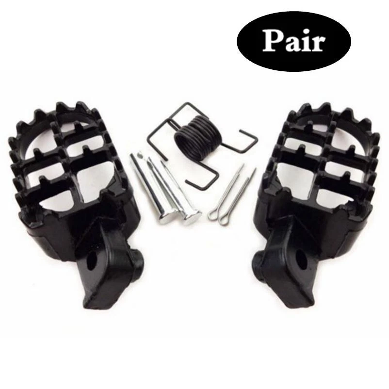 2 Piezas Reposapiés Motocicleta Pedales Clavijas Pie Negro Aluminio Pedal Almohadillas Foto 1 de 4
