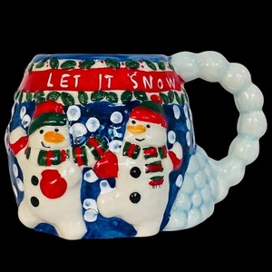 Christmas Holiday Snowman Figural Mug Hot Cocoa Coffee 3.75” Tall Winter - Picture 1 of 8