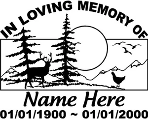MEMORIAL DECAL MOUNTAIN DEER 11" Large In Loving Memory Window CAR Sticker   - Imagen 1 de 2