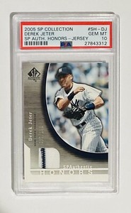 2005 SP Collection Derek Jeter /130 Authentic Honors POP 1 Jersey Patch PSA 10