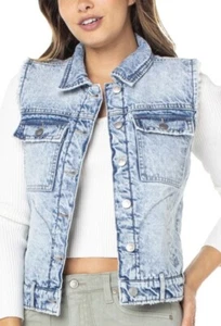 Gilet/giacca Ex Celebrity rosa denim foderato in pile taglie 8 10 12 14 16 18 20 22 - Foto 1 di 11