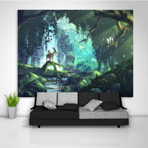 Princess Mononoke Tapestry Art Wall Hanging Sofa Table Bed Cover Poster - Picture 1 of 12