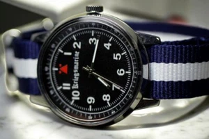 Reloj Pulsera Estilo Militar - Esfera Negra Aspecto Vintage Elegante y Único Reloj - Imagen 1 de 10
