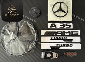 All Black A35 AMG Badges Full Package For Mercedes A35 W177 V177 Exclusive Pack - Picture 1 of 10