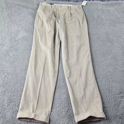 Pantalones Nautica Para Hombre 39x32 Caqui Pana Aparejador Clásico Recto Plisado Puño Foto 1 de 4