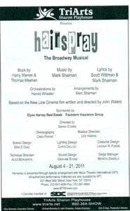 TRI-ARTS SHARON PLAYHOUSE PLAYBILL - NY - HAIRSPRAY - 2011 - Picture 1 of 2