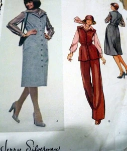 *LOVELY 1970s JUMPER TUNIC BLOUSE PANTS VOGUE Designer Sewing Pattern 10/32.5 FF - Picture 1 of 1