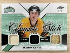 2019-20 Leaf Lumber Kings Hockey Mario Lemieux Complete Game Used Stick Card 5/5
