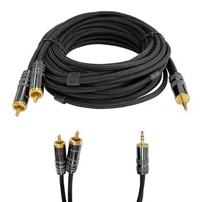 HB-DIGITAL AUX Kabel 3,5mm Stecker Verlängerung 1,5m Klinke Stecker RCA Stereo Handy Chinch