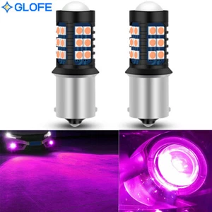 2X Bombilla LED GLOFE 7506 1156 Rosa Púrpura Alto Brillo SMD 3030 Luces de Señal de Giro - Imagen 1 de 8
