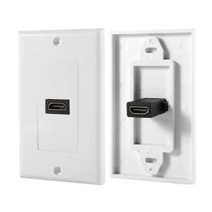 1 Port Gold Plated HDMI with Ethernet Wall Plate Face Cover for Home Theater DVD - Afbeelding 1 van 12