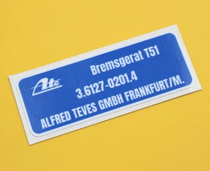 Repuesto de calcomanía de servo freno ATE vintage ideal para principios de SAAB 99L, etc. - Imagen 1 de 2