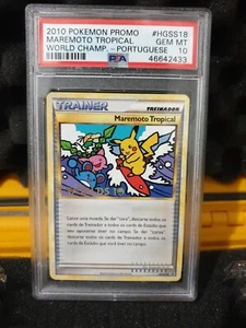 PSA 10 STAFF Tropical Tidal Wave #HGSS18 Worlds 2010 Pokemon Card Portuguese - Picture 1 of 7