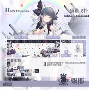 Anime Azur Lane Keycaps HMS Cheshire 130 Keys PBT Dye-sub for Cherry MX Keyboard - Zdjęcie 1 z 6