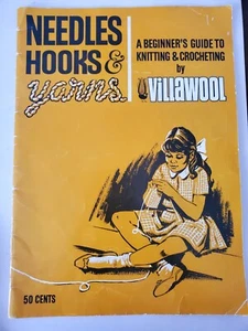 Vintage Villawool Needles Hooks Yarns Beginners Guide Knitting Crochet Booklet - Picture 1 of 8