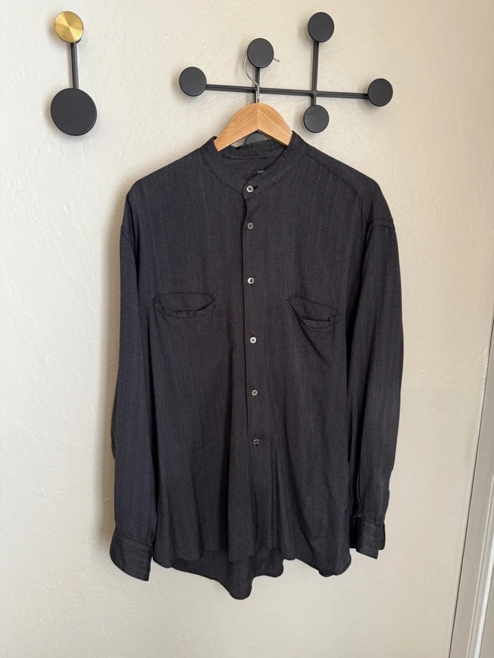Camisa Comme Des Garcons Homme Plus CDGH+ Vintage Cuello Banda Rayas Foto 1 de 4