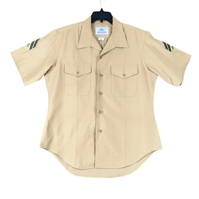 DSCP Valor Collection Mens 16.5 Woolrich Khaki Military Shirt Wool USA Made - Image 1 of 4