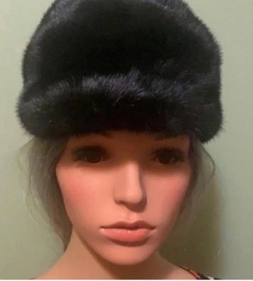 Women's Real Mink Fur Hat  Baseball Cap Peaked Cap Beanies Warm Headgear Dicer - Image 1 of 4