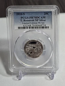 2016-S Silver Proof T. Roosevelt Quarter Limited Edition PCGS PR70DCAM - Picture 1 of 2