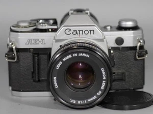Canon AE-1 35mm film camera with 50mm f1.8 FD-SC lens AE1 - Nice Ex+! - Picture 1 of 7
