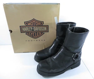 Botas de motocicleta Harley Davidson Side Street de cuero negro para hombre 91080 talla 9,5 M - Imagen 1 de 18