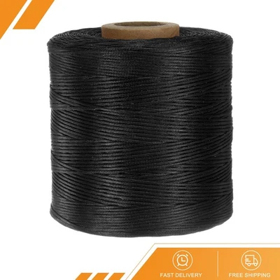 300D Waxed Thread 547 Yards Polyester Leather Sewing String Black - Image 1 of 4