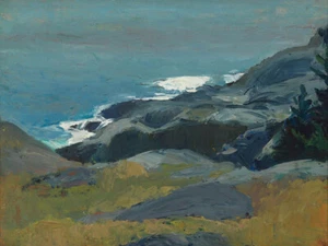 Hopper (Waves and Rocky Shore) - CANVAS or PRINT WALL ART - Picture 1 of 1