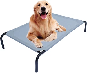  Heavy Duty Steel-Framed Portable Elevated Pet Bed, Elevated Cooling Pet Cot - Picture 1 of 7