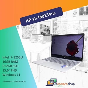 Portátil HP 15-fd0154ns - i7-1255U - 16GB - 512GB SSD - 15,6" - Windows 11 - Imagen 1 de 9