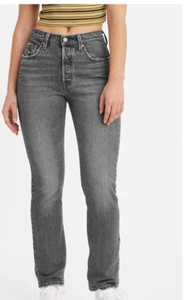 NEW LEVIS 501 swan island black JEANS W30 size 12 strtch women ladies 12501-0412 - Picture 1 of 18