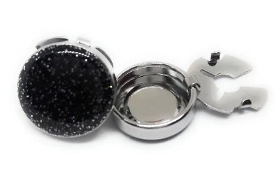 CAMISA PÓ DIAMANTE PRETO BOTÃO COBRE FABRICANTES PREÇOS DIRETOS - Imagem 1 de 4