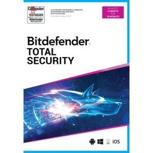 Bitdefender Total Security 2023 Download 3 Geräte 18 Monate eMail deutsch ESDKey