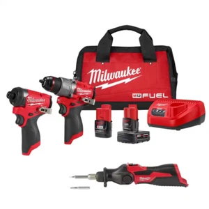 M12 FUEL 12-Volt Li-Ion Brushless Cordless Hammer Drill and Impact Driver Combo - Picture 1 of 12