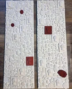 Large Pair of Grand Tour Revival Classical Intaglio and Cameo Casts & Wood Panel - Picture 1 of 11