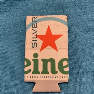(25) Heineken Silver Beer Koozies for Slim Size Cans Coozies White Green Red NEW - Picture 1 of 6
