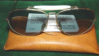 Vintage BUSHNELL Impact Resistant "Aviator" Grey/Green Lenses Shooting Glasses - Image 1 of 4