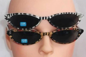 SUN READERS READING GLASSES 2 COLORS ANIMAL PRINT SMALL CAT EYE LAST OF STOCK - Picture 1 of 1