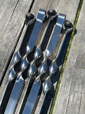 TIMELESS STEEL 5 Pcs WIDTH 3/4" Heavy-duty Stainless Lula Kebab Skewers / 26"