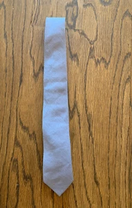 The Tie Bar Necktie Gray Blue Solid Silk/Linen Men's Skinny Neck Tie - Picture 1 of 5