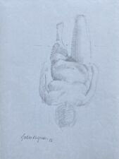 Torben Caspersen liegender weiblicher Akt Interieur 1988 #50 Bleistift Zeichnung