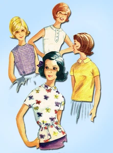 1960s Vintage McCall's Sewing Pattern 5753 Easy Sub Teen Girls Blouse Size 31 B - Picture 1 of 4