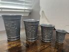 4 Vintage German Rein Zinn Pewter Cups Collectible