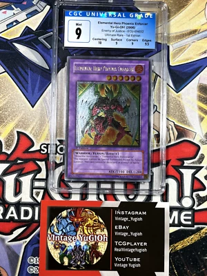Yugioh CGC 9 Elemental Hero Phoenix Enforcer EOJ-EN032 1st Edition Ultimate PSA - Image 1 of 4
