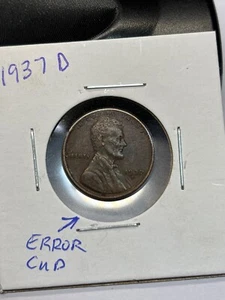 1937 D Lincoln Cent “CUD ERROR” - Picture 1 of 4