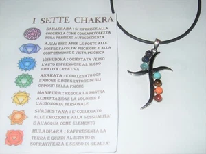 - Ciondolo Pietra Cristalloterapia - CHAKRA stella (9) +collana caucciu' - Picture 1 of 1