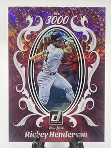 Rickey Henderson 2023 Donruss Mr. 3000 Pink Fireworks Insert #M3K-1  Yankees